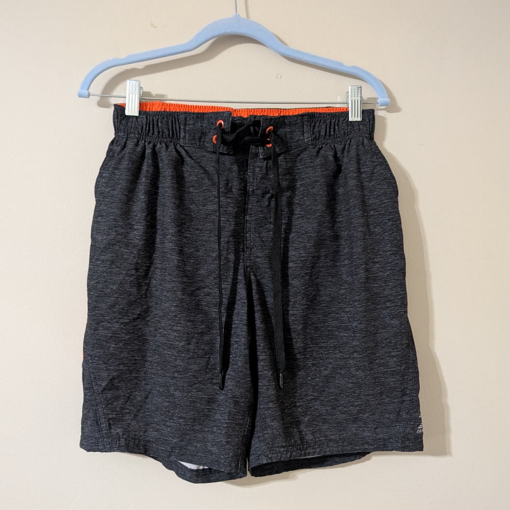 Zeroxposur Black and Orange Men's Swim Shorts swim wear